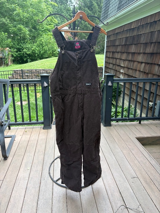 Berne Pants - Berne insulated work bibs - 2X SHORT Women - Dark Brown
